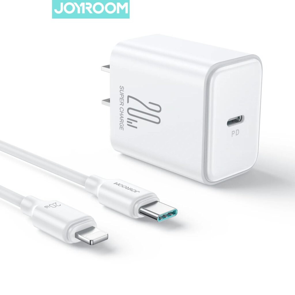 Cargador Joyroom de 20W con cable USB-C a Lightning