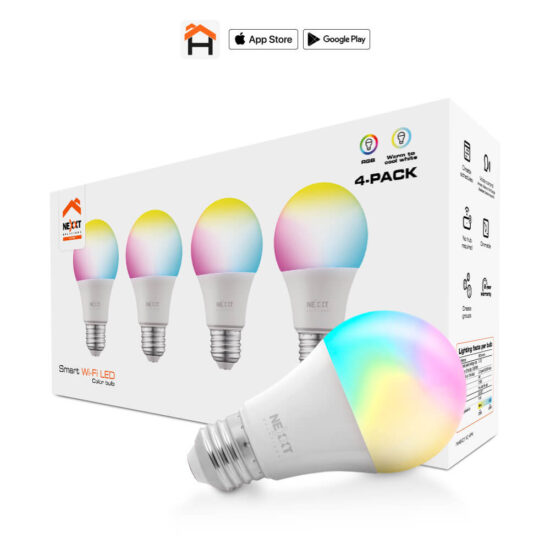 Bombillo inteligente RGB Nexxt NHB-C110M, Paquete de 4