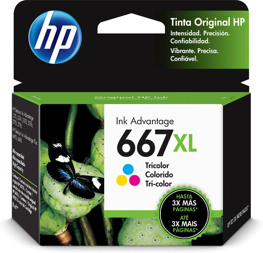 HP 667XL, Cartucho de tinta, Tricolor (CMY)
