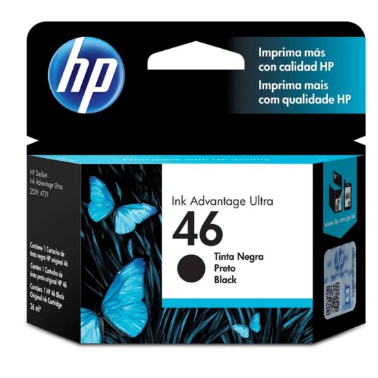 HP 46, Cartucho de tinta, Negro, Original