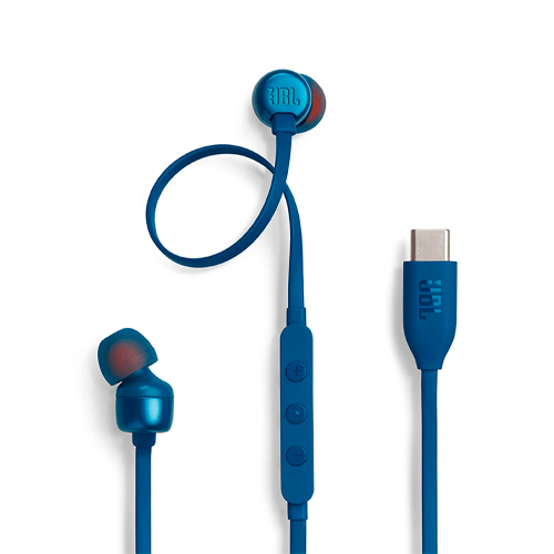 JBL TUNE 310C, In-ear, Cableado, Azul