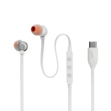 JBL TUNE 310C, In-ear, Cableado USB-C, ANC, Blanco