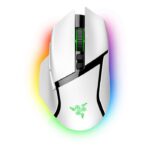 Razer Basilisk V3 Pro, Ergonómico diestro, Cableado, Bluetooth, 2.4 GHz, 11 botones, Blanco