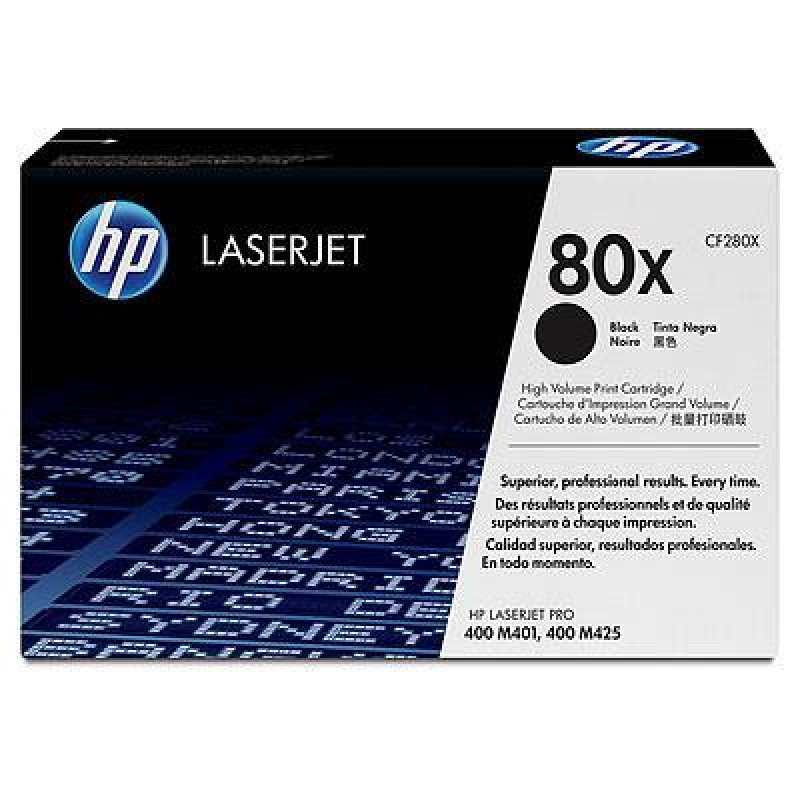 HP 80X, Tóner, Negro, Alto rendimiento (XL), Original