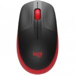 Logitech M190, Inalámbrico, 3 botones, Rojo