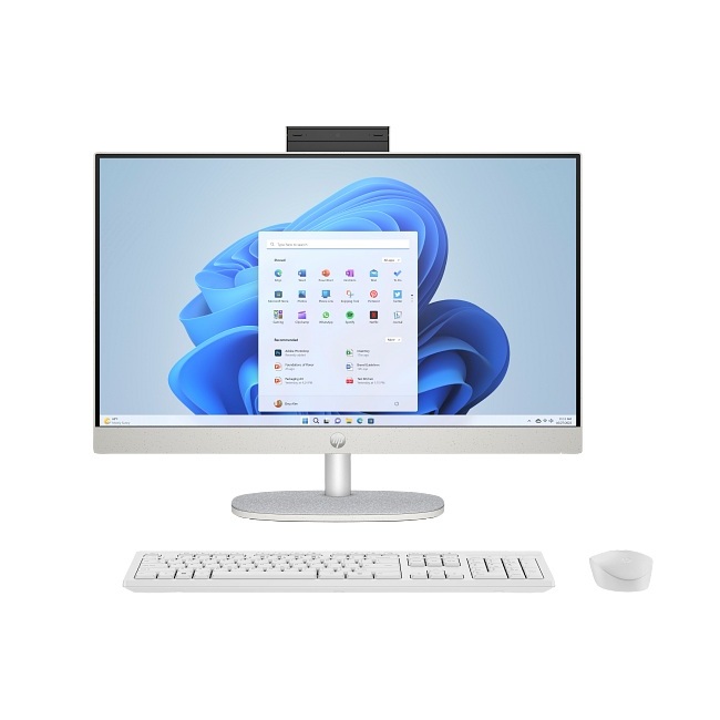 Computadora HP All in One 24-cr0250la, AMD Ryzen 5 7520U, 8GB RAM, 512GB SSD, 23.8" FHD - Blanco