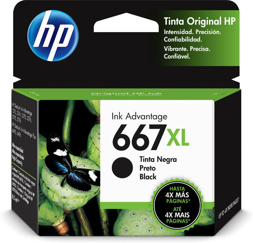 HP 667XL, Cartucho de tinta, Negro
