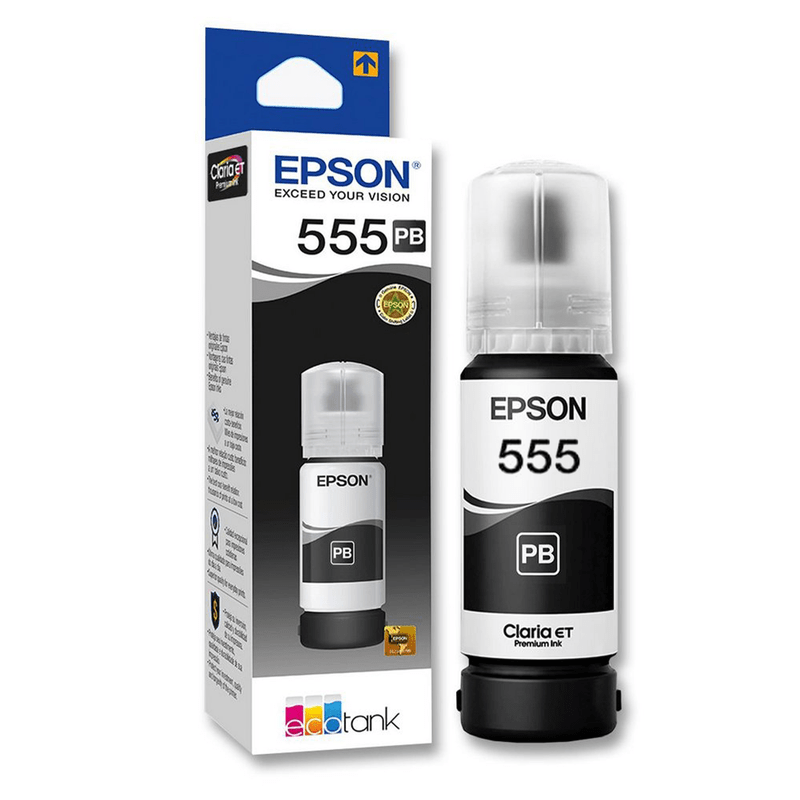 Epson T555, Botella de tinta (recarga), Negro, Original