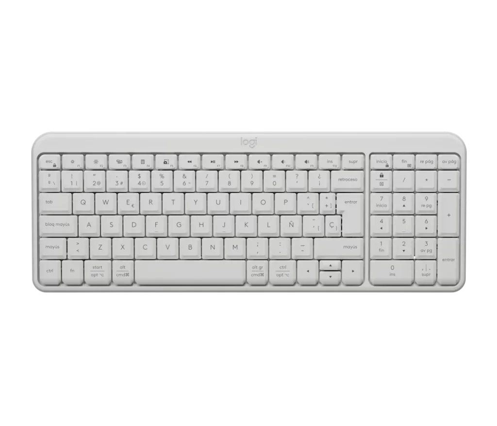 Logitech K250, Membrana, Inalámbrico, Bluetooth, Español, Blanco