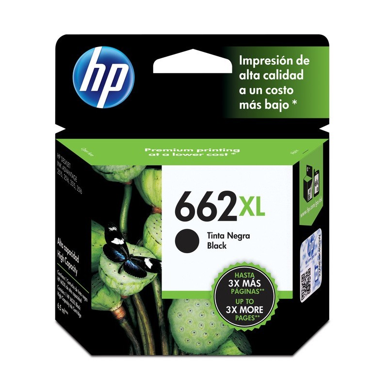 HP 662XL, Cartucho de tinta, Negro, Alto rendimiento (XL), Original