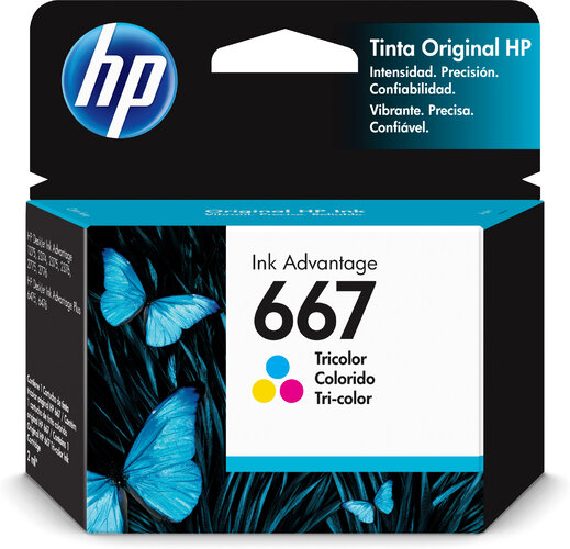 HP 667, Cartucho de tinta, Tricolor (CMY)