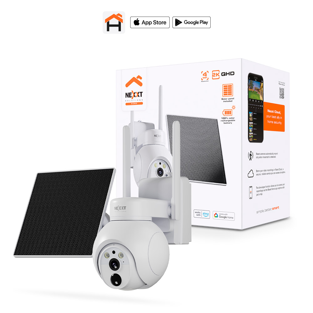 Cámara inteligente PTZ 4G + panel solar Nexxt NHC-OP40SL