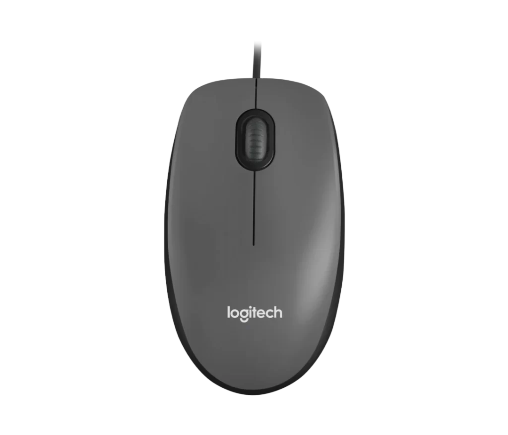 Logitech M100, Cableado, USB, 3 botones, Negro