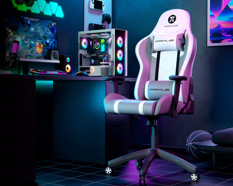Silla Gaming Primus Thronos 100T, Reclinable 135°, Negro/Azul