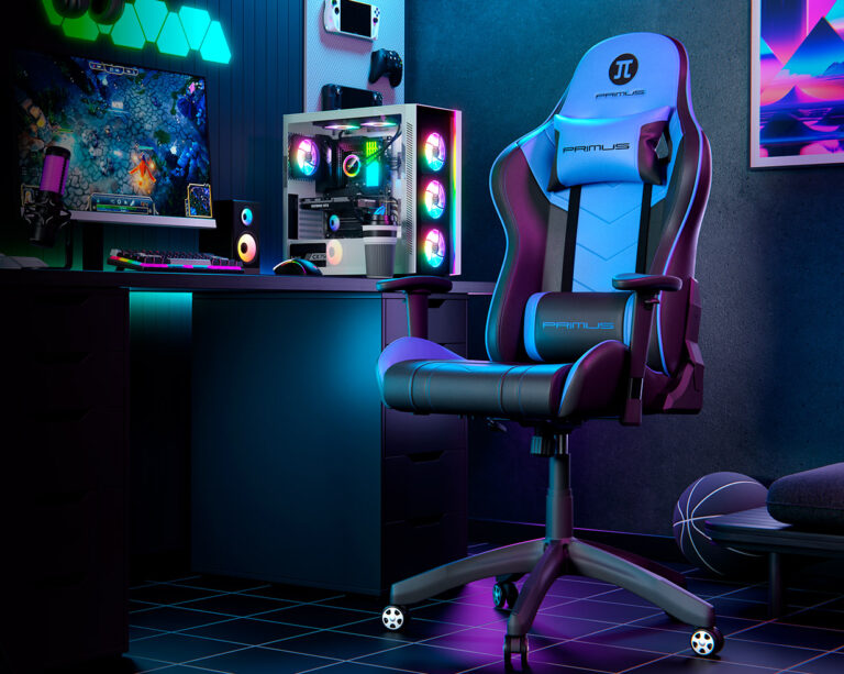 Silla Gaming Primus Thronos 100T, Reclinable 135°, Azul