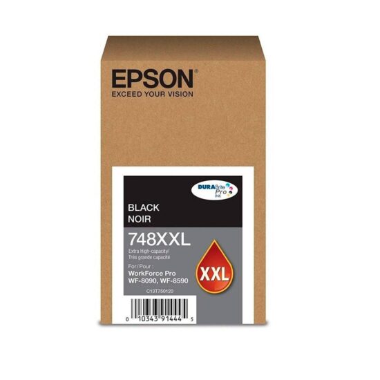 Epson 748XXL, Cartucho de tinta, Negro, Alto rendimiento (XL), Original