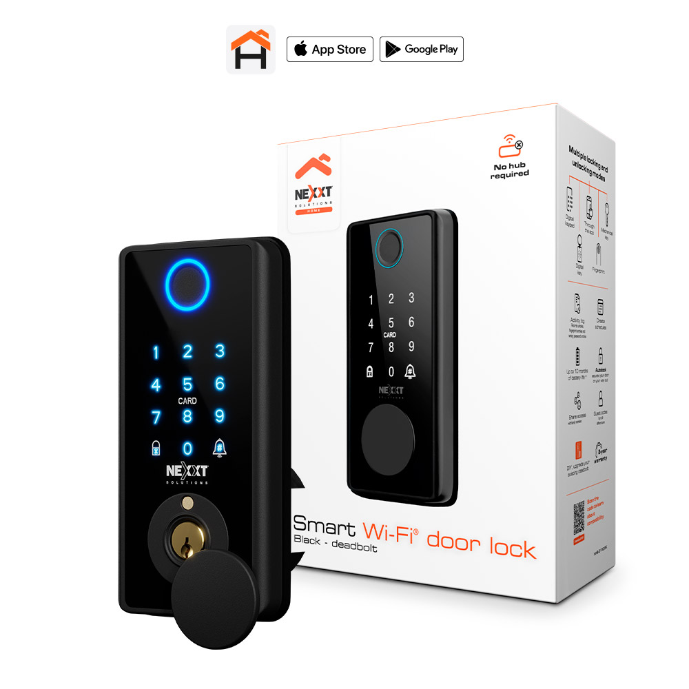 Cerradura inteligente Nexxt NHS-D150, WiFi, Negro