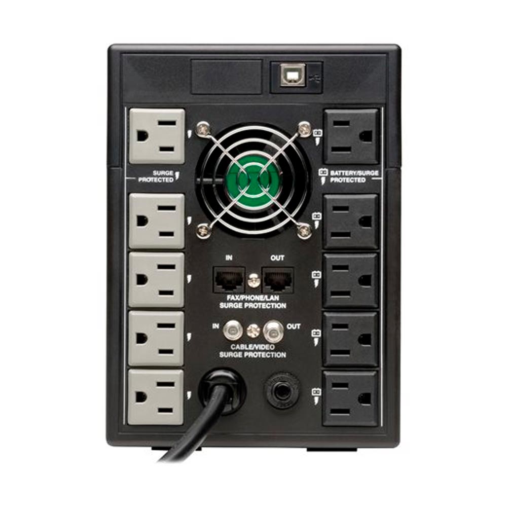 Eaton Tripp Lite Series UPS Smart LCD 120V 50/60Hz 1500VA 900W Line-Interactive AVR Tower Battery Back-Up LCD USB 10 Outlets, 1500 VA, 10 tomacorrientes - Imagen 3