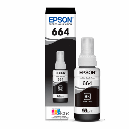 Epson T664, Botella de tinta (recarga), Negro