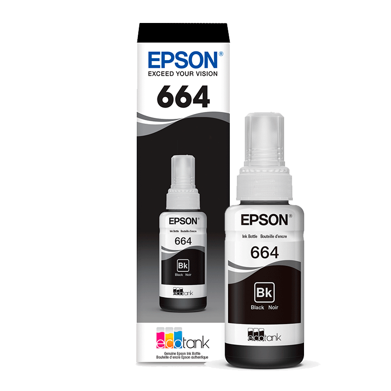 Epson T664, Botella de tinta (recarga), Negro