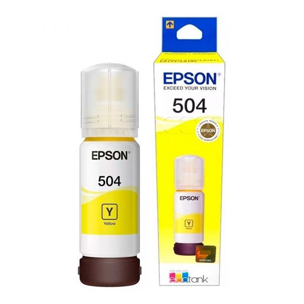 Epson 504, Botella de tinta (recarga), Amarillo, Original