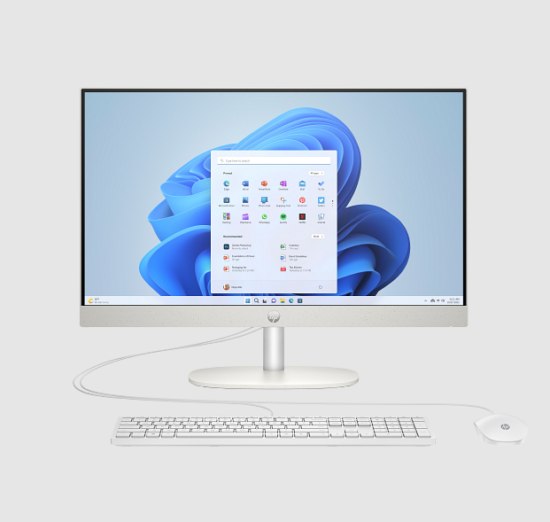 HP All-in-One 23.8", AMD Ryzen 5 7520U, 16GB RAM, 512GB HDD, 23.8" FHD