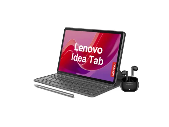 Tablet Lenovo Idea Tab 11", 2K, Android 15, Dimensity 6300, Luna Grey, incluye Teclado + Lápiz + Audífonos E310