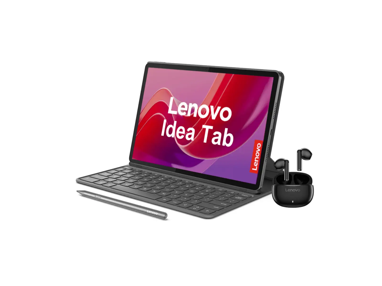 Tablet Lenovo Idea Tab 11", 2K, Android 15, Dimensity 6300, Luna Grey, incluye Teclado + Lápiz + Audífonos E310